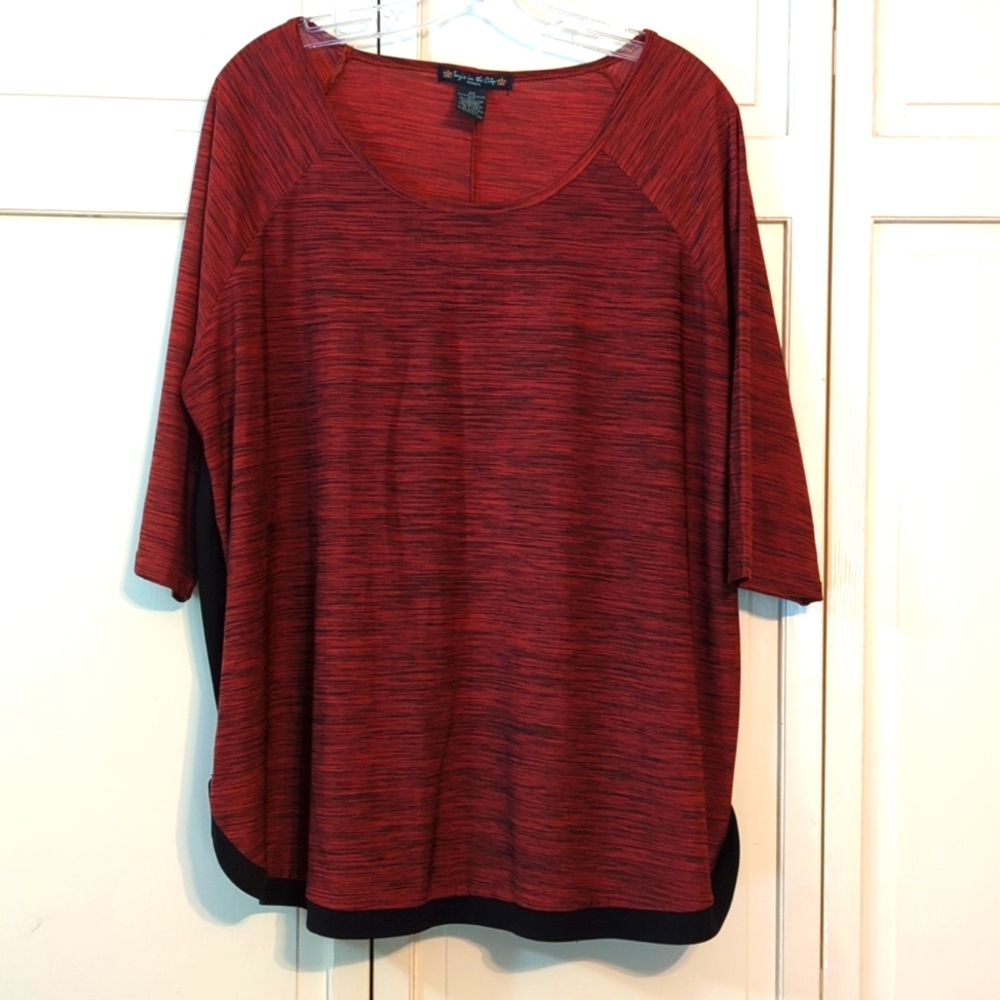 Rust and black tunic